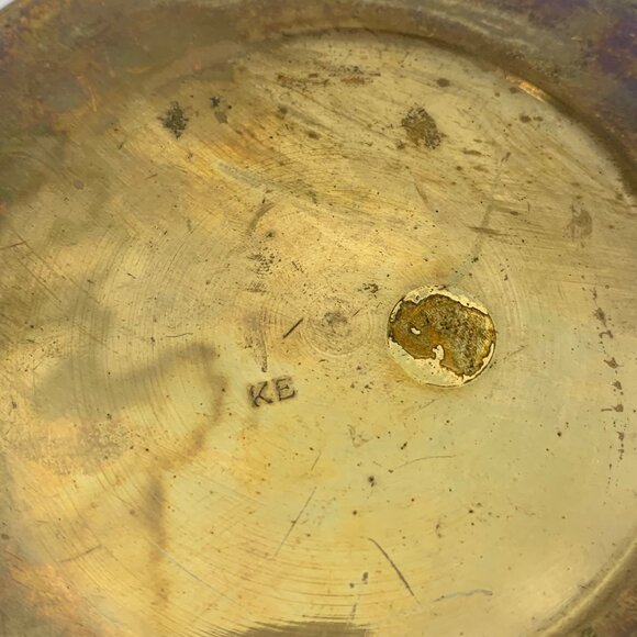 VTG Patina Hand-Hammered Brass Bowl Planter Pot Spittoon Decorative Accent Piece - Picture 11 of 12